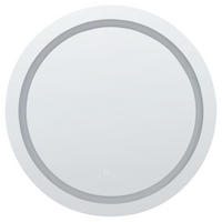 BADSPIEGEL mit LED-Beleuchtung rund 79 cm Courseulles - Silberfarben, Glas (79/79/4cm) - Beliani