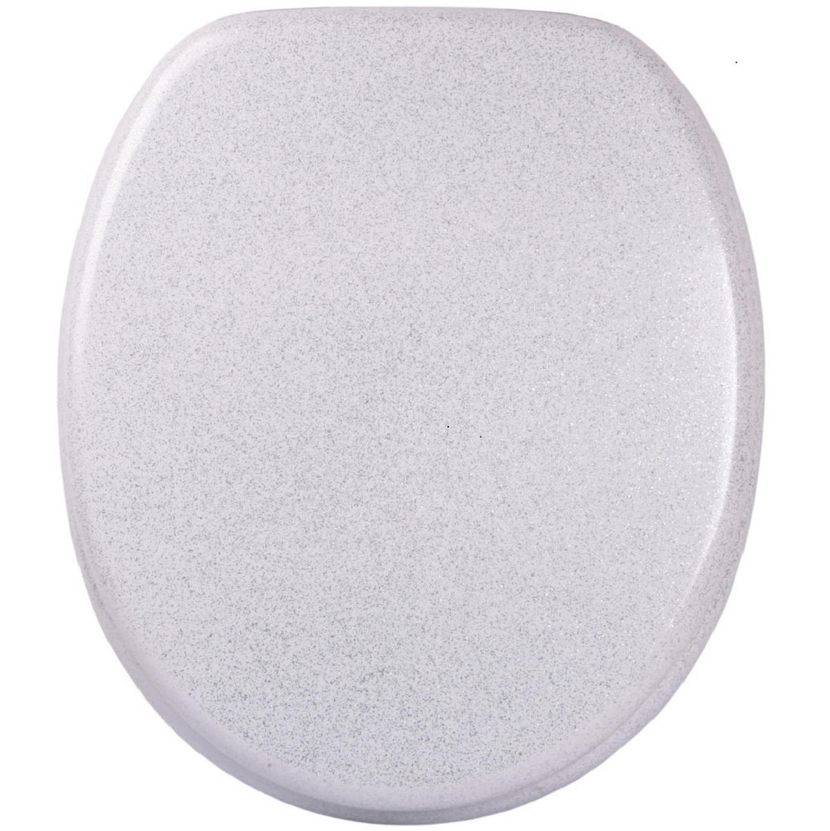 WC-SITZ mit Absenkautomatik Glitzer Weiß - Weiß, Holzwerkstoff (38/6/47cm) - Sanilo