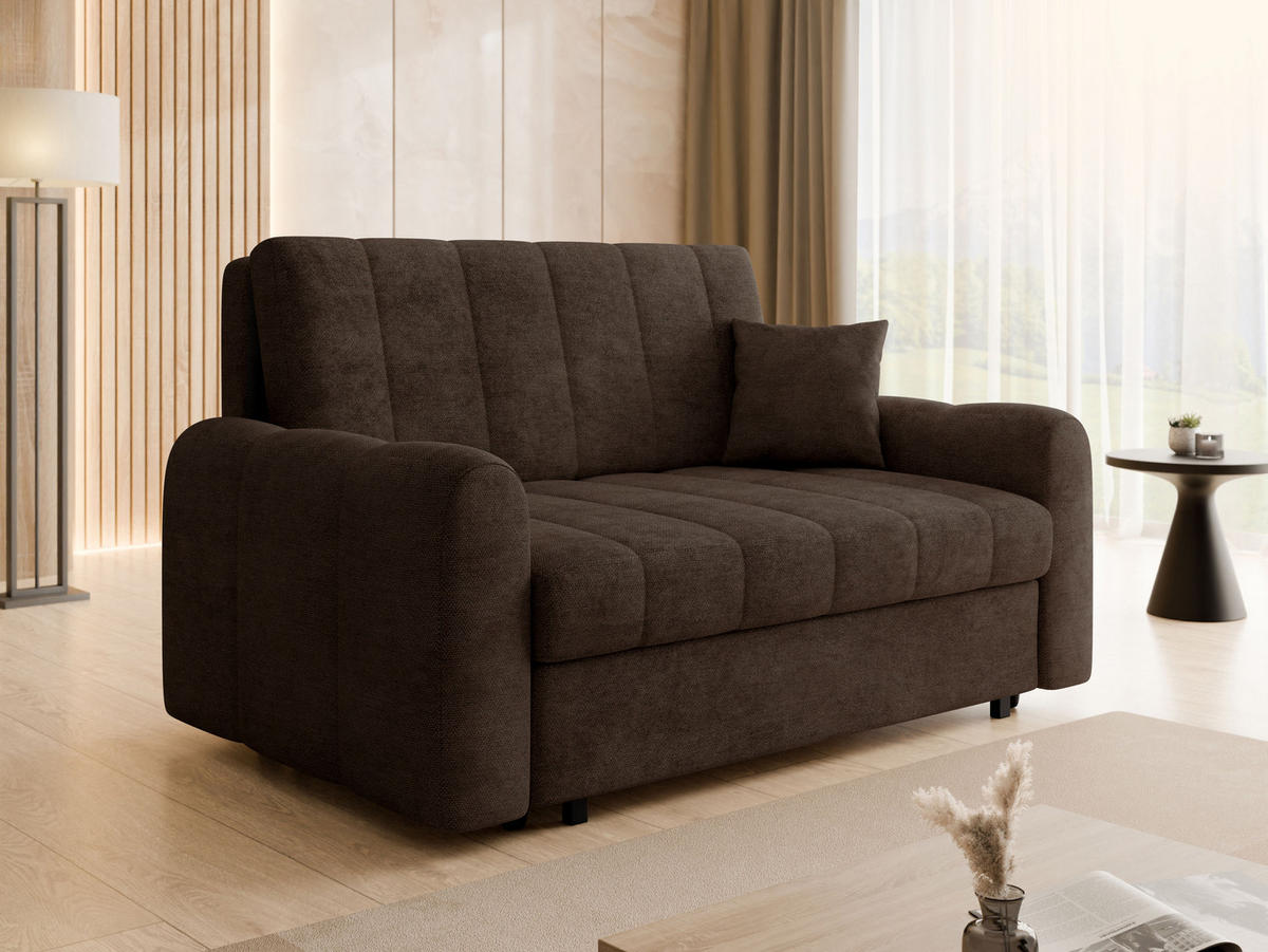 SCHLAFSOFA Viva Moon III - Schwarz/Braun, Holz/Metall (168/85/98cm) - MIRJAN24