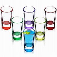 SCHNAPSGLÄSER, Mehrfarbig, 28 ml, 6 Stück - Blau/Gelb, Glas (0.028L) - KADAX