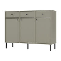 KOMMODE TORINO 125/95/41 cm mit 3 Schubladen 3 Türen Hellgrün - Hellgrün, Holzwerkstoff (125/95/41cm) - MASSENO