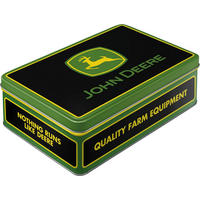 VORRATSDOSE flach John Deere Farm Equipment Logo Black - Multicolor, Metall (23/7/16cm) - Nostalgic-Art