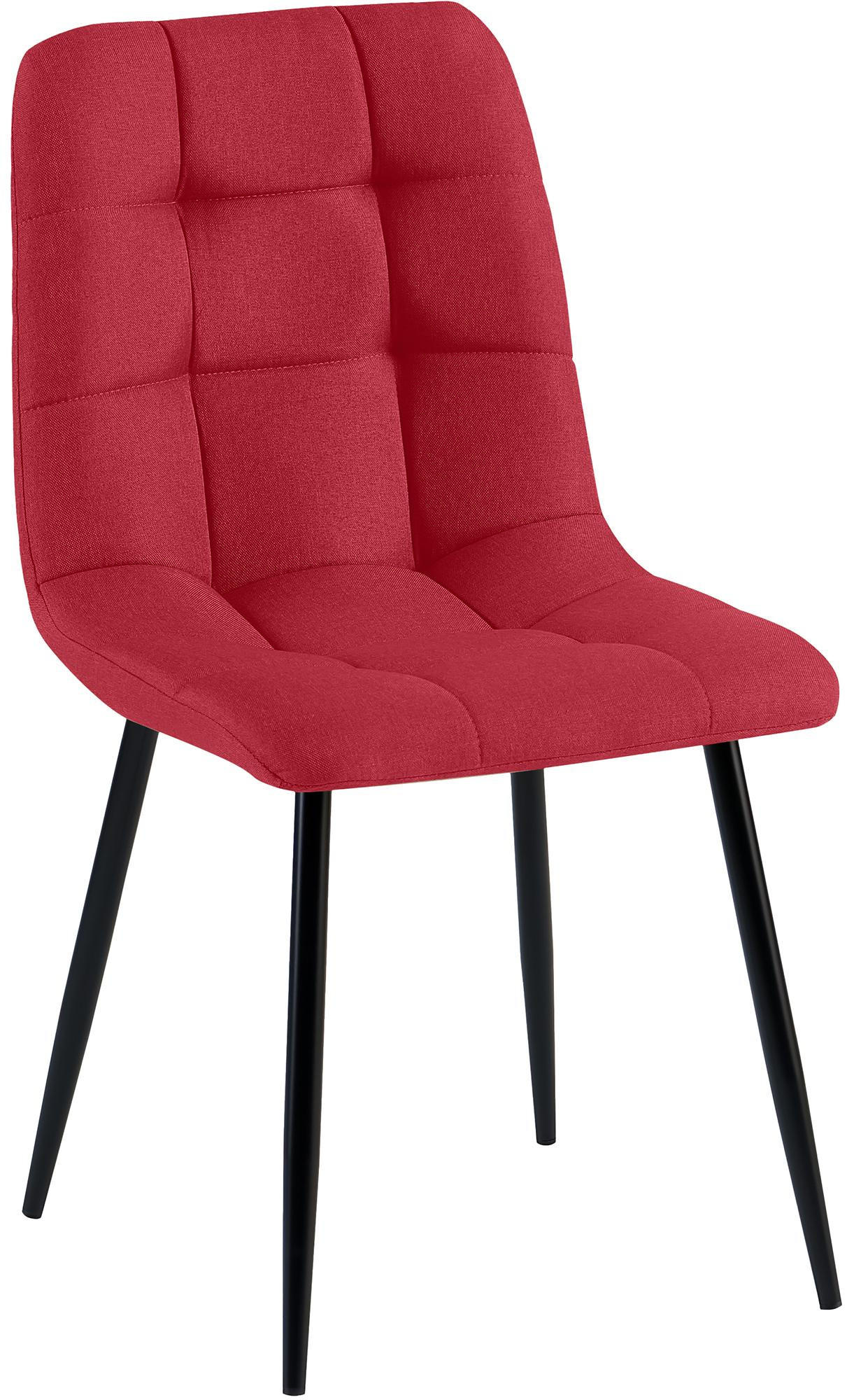 STUHL Stoff Rot - Rot/Schwarz, Textil/Metall (45/84/55cm) - CLP
