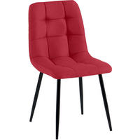 STUHL Stoff Rot - Rot/Schwarz, Textil/Metall (45/84/55cm) - CLP
