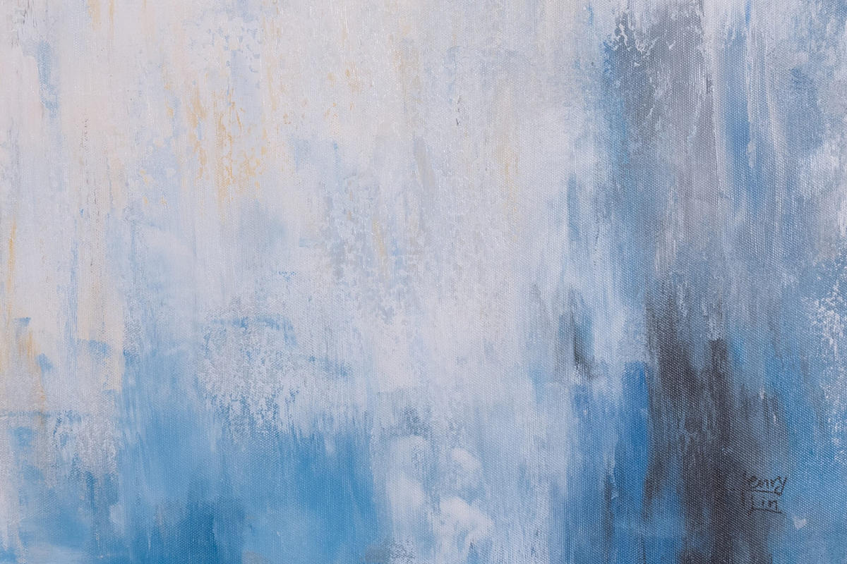 ACRYLBILD HANDGEMALT 100/75 cm - Blau/Weiß, Holz/Textil (100/75cm) - KUNSTLOFT