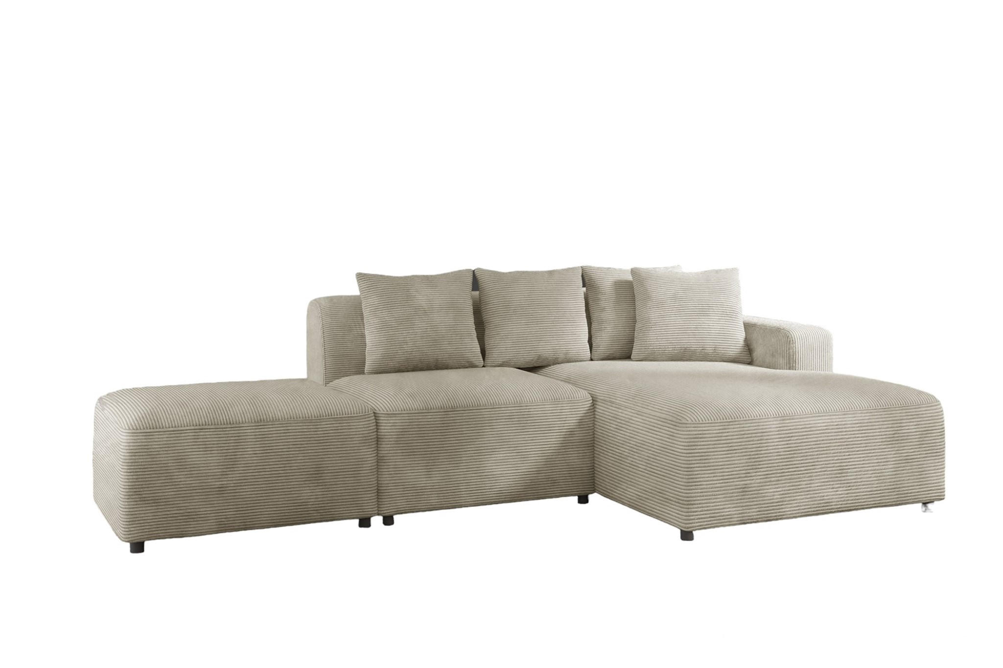 ECKSOFA Megan Xs In Poso - Beige, Holzwerkstoff/Textil (304/165cm) - Fun Möbel