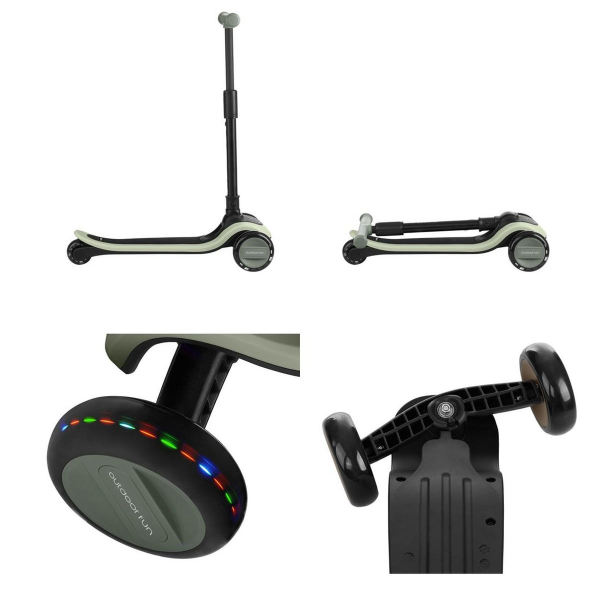 KINDERROLLER 2 in 1 Treo grün Laufrad, Sitz, faltbar, Lenkerhöhe verstellbar - Grün, Metall (63/31/56cm) - Kikka boo