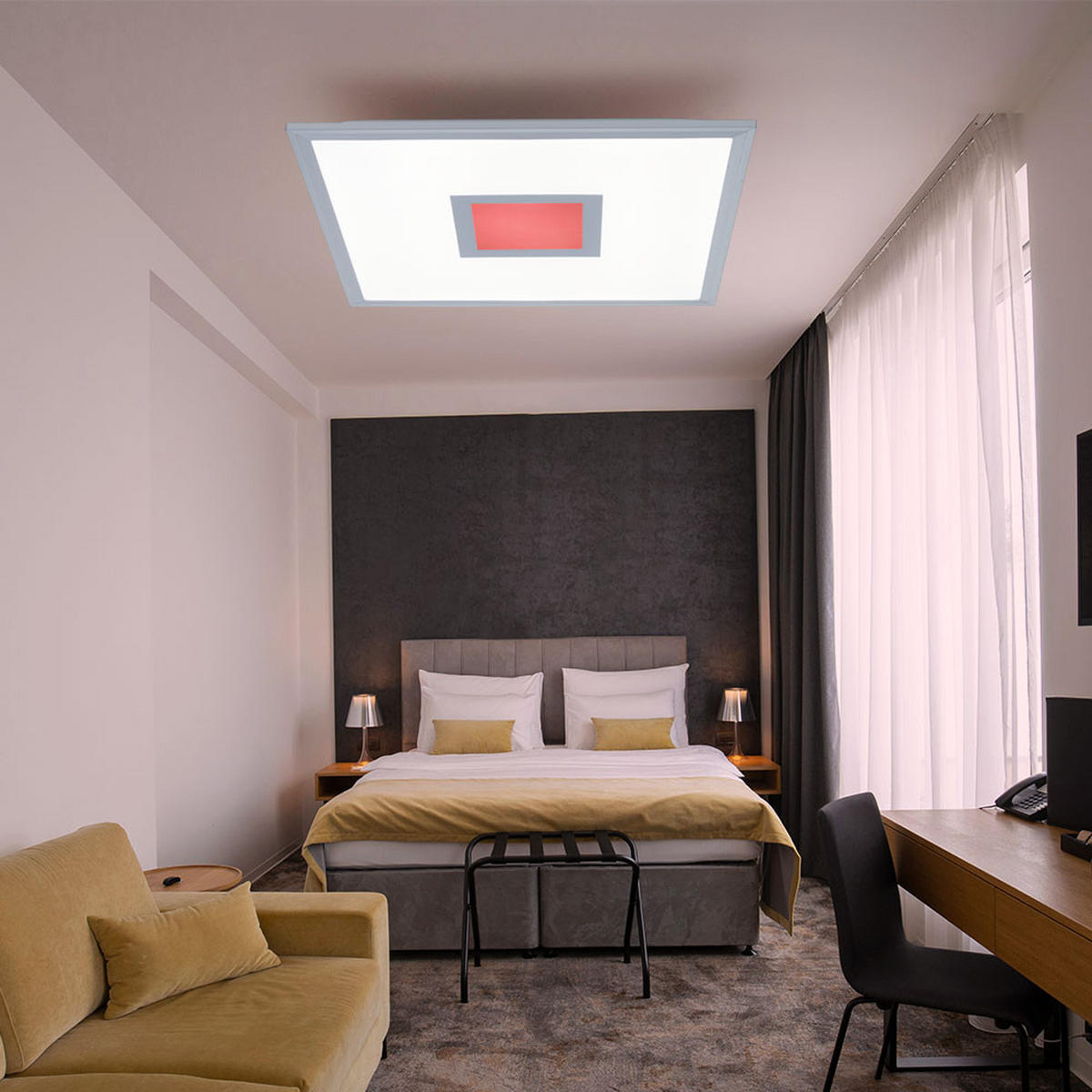 LED DECKENLEUCHTE Metall Silber - Silberfarben, Metall (45/45/6cm)