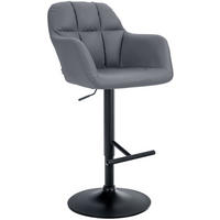 BARHOCKER Natoma Kunstleder 97-118x57x59 cm grau - Grau, Leder (57/97/59cm) - furnicato