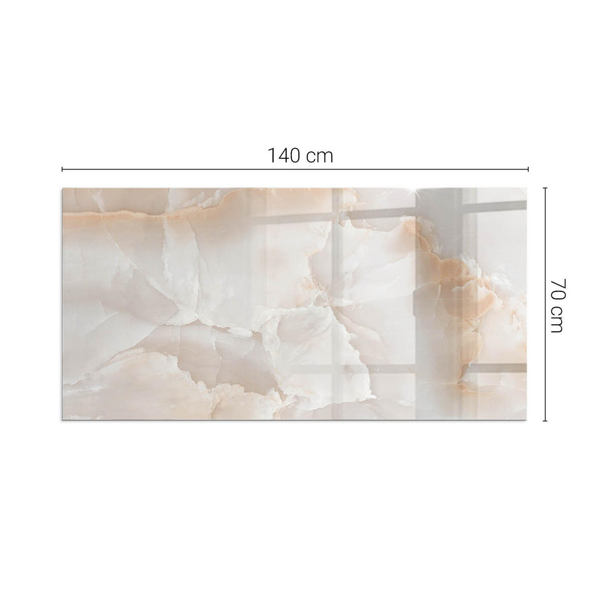 GLASPLATTE für Kamin 140x70 cm - Beige, Glas (140/70/0.4cm) - TULUP