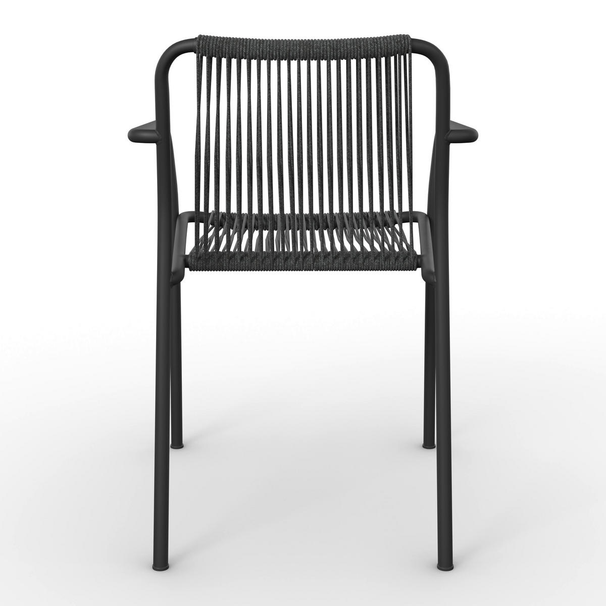 GARTENSESSEL-SET Nardo 2-er Dunkelgrau aus Te/til/Metall - Dunkelgrau, Metall (1/82/58cm)
