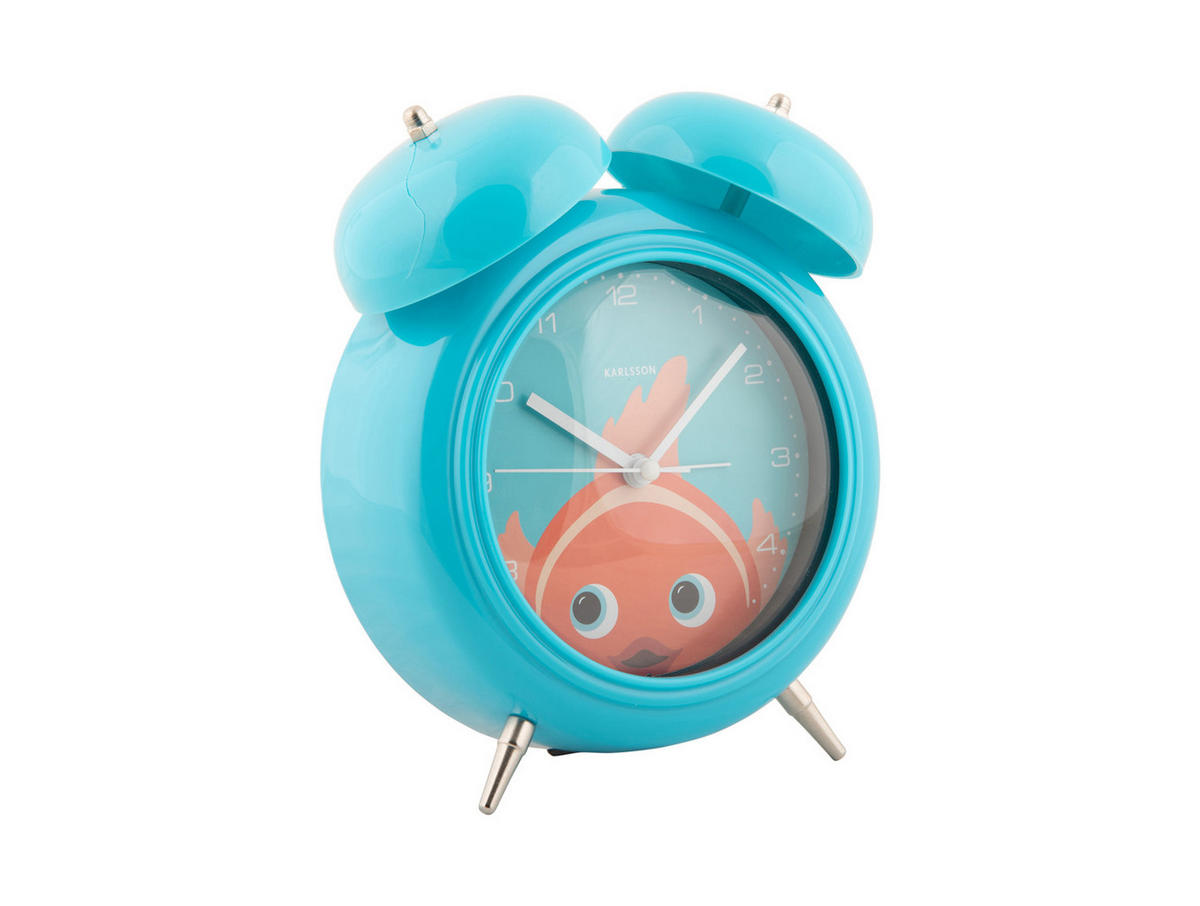 WECKER Peekaboo Goldfish 15.2/15.2/18.2 cm - Türkis, Kunststoff (15.2/18.2/15.2cm) - Karlsson
