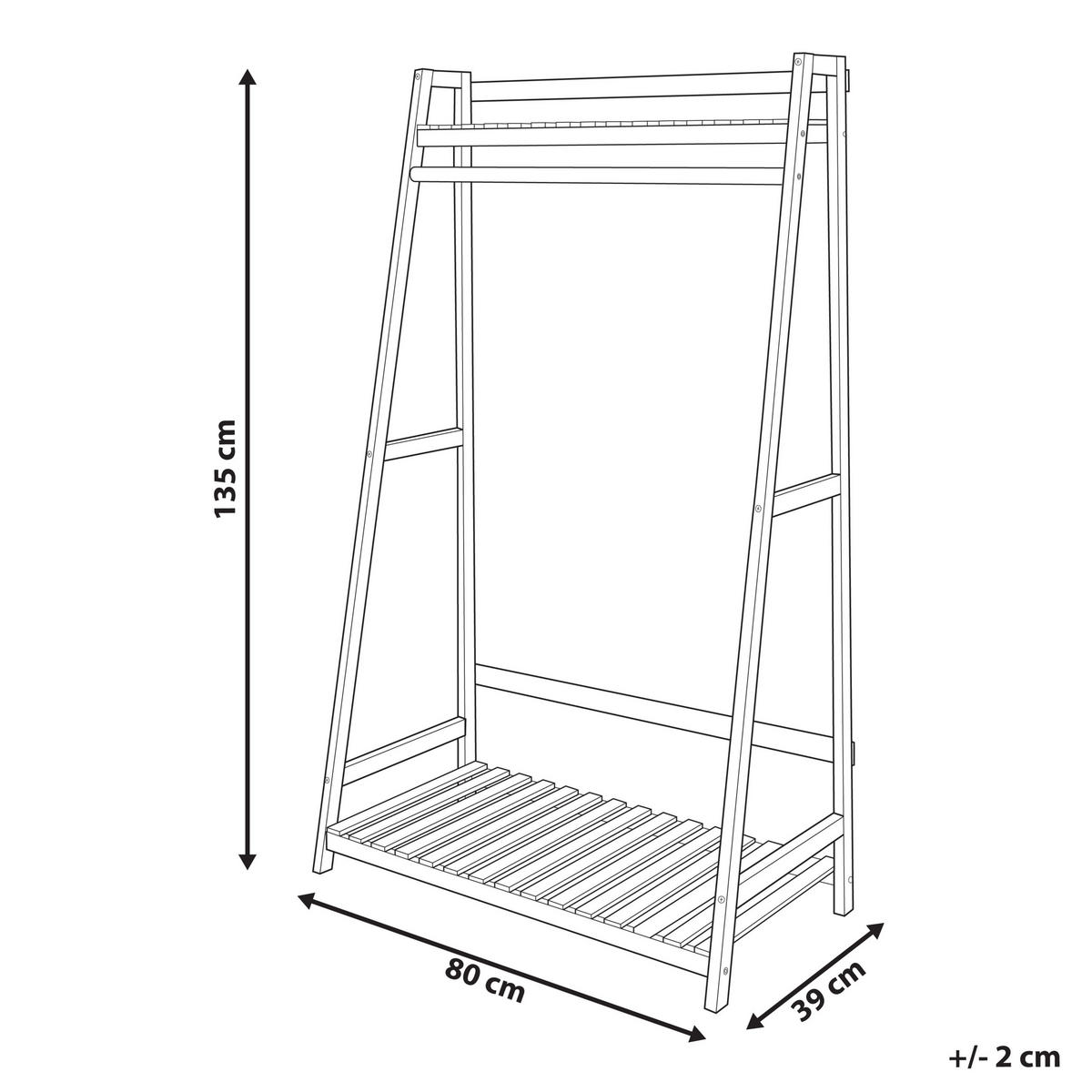 KLEIDERSTÄNDER Bambusholz hellbraun 135 cm Baker - Hellbraun, Holz (80/135/39cm) - Beliani