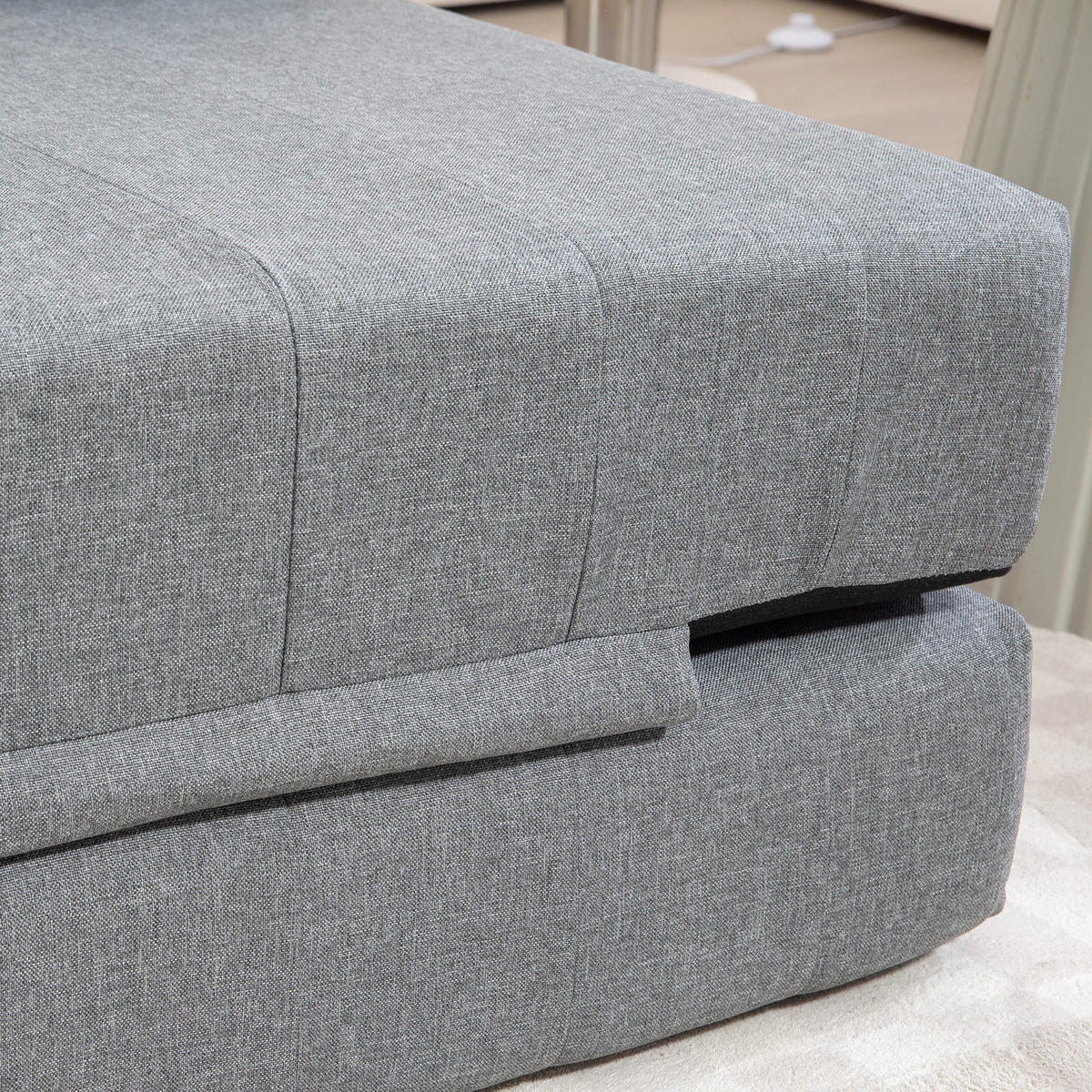 BODENSOFA Schlafsofa klappbar mit abnehmbarem Bezug 138/80/50 cm Grau - Grau, Textil (80/50/138cm) - Redom