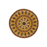 HANDWEBTEPPICH Braun Tonga 90Ø cm - Dunkelgelb/Naturfarben, Naturmaterialien/Textil (90/90cm) - Atticgo