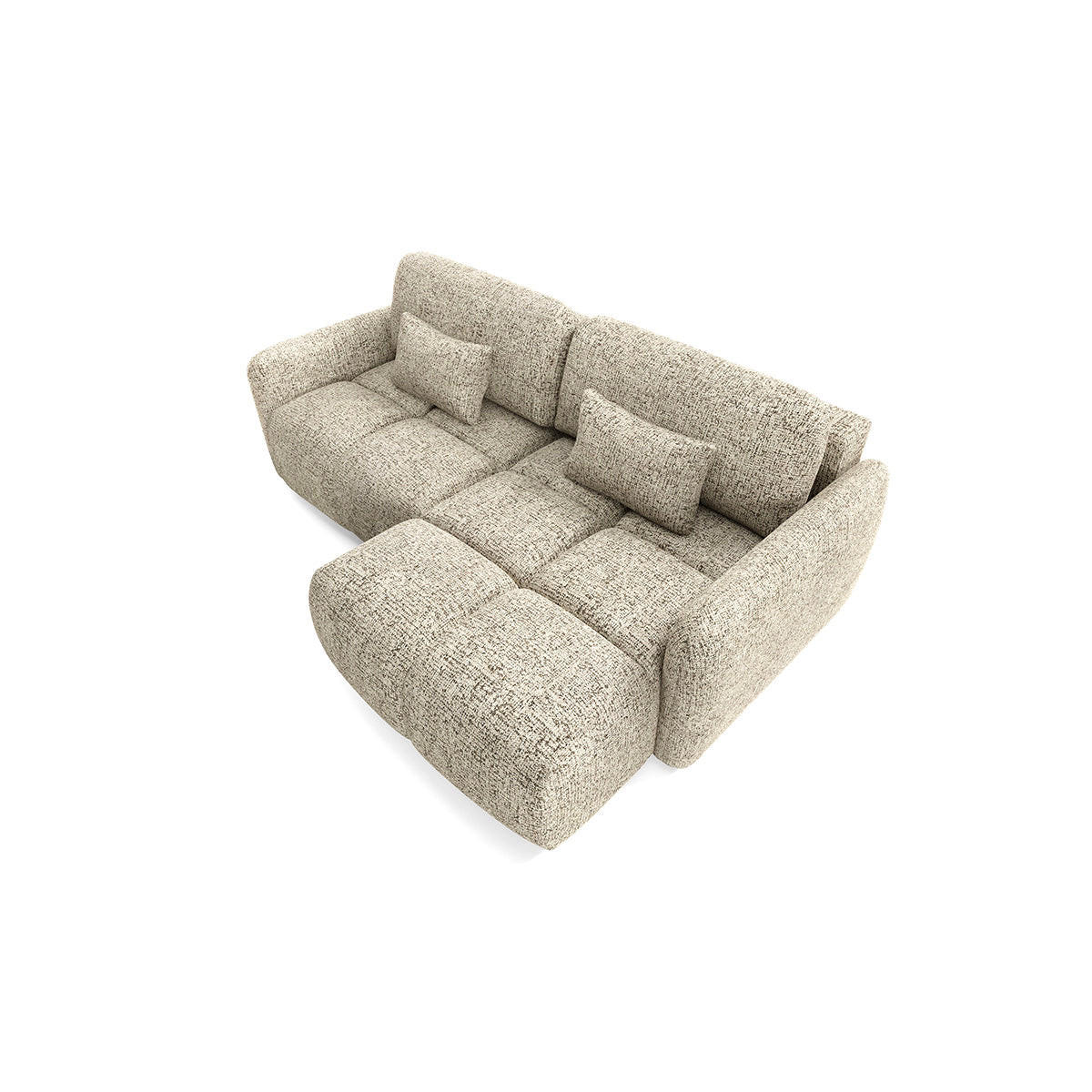 ECKSOFA Beige meliert - Beige, Holz (240/165cm) - Petits-meubles