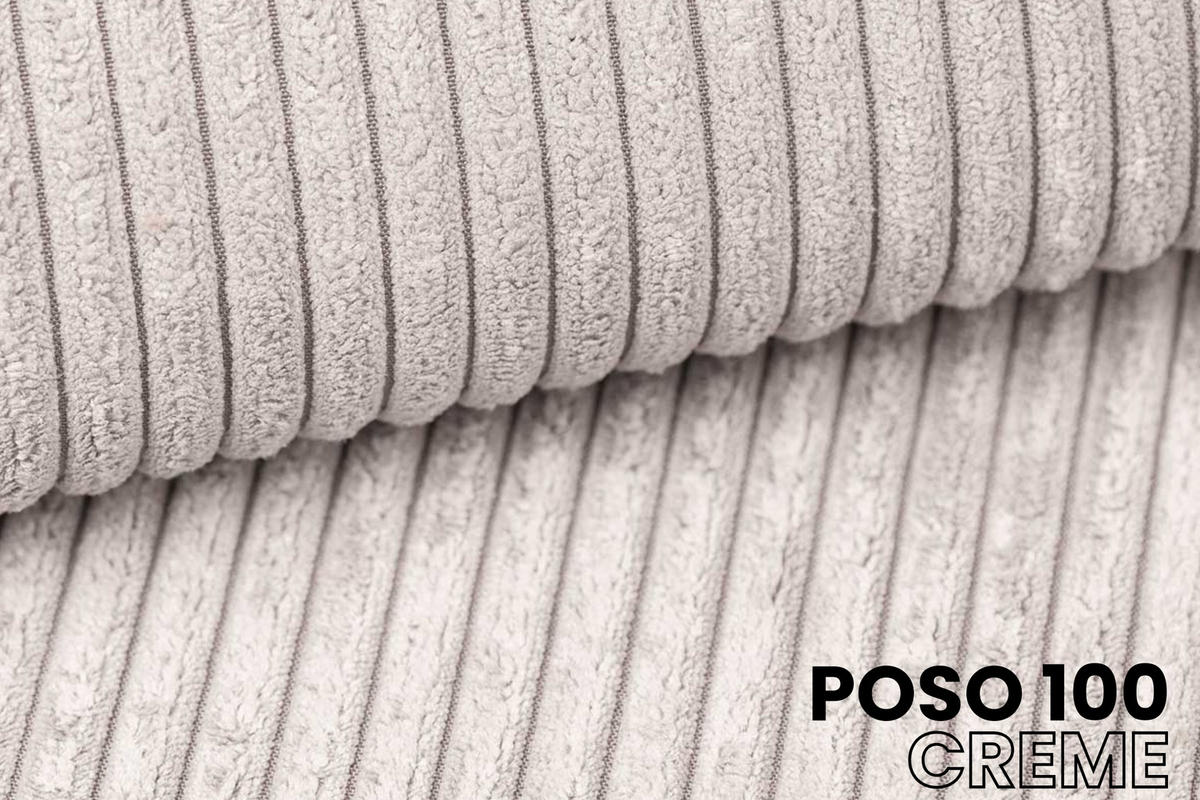 ECKSOFA TOCO XL 275/170 cm in Cord Creme rechts - Creme, Holz/Holzwerkstoff (275/170cm) - Deine Möbel 24