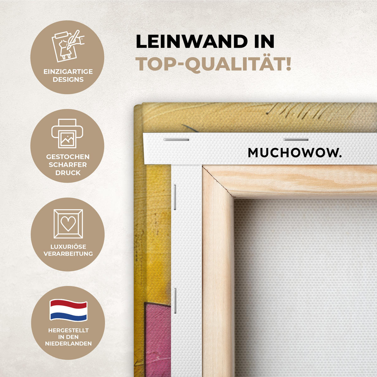 LEINWANDBILD Kunst - Abstrakt - Modern 60x90 cm - Gelb, Textil (60/90cm) - MuchoWow