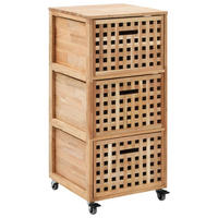BADSCHRANK 41/41/91 Cm Massivholz Walnuss - Eichefarben, Holz (41/91/41cm) - vidaXL