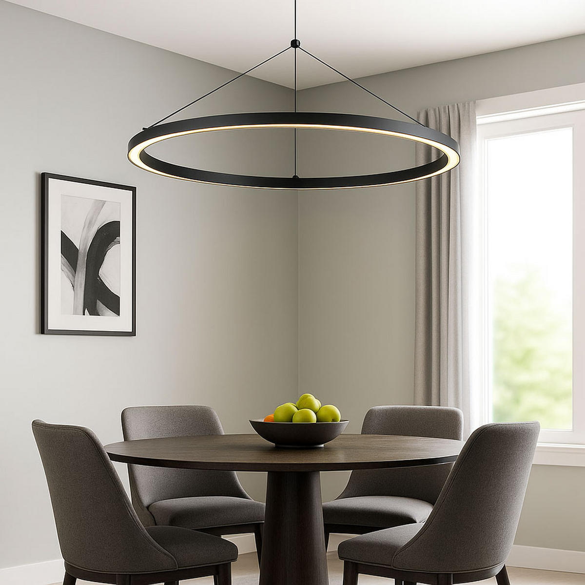 LED HÄNGELEUCHTE Metall Schwarz GRENVIX - Schwarz, Metall (50/50/120cm) - Globo Lighting