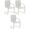 SCHWINGSTUHL 3er Set Lederlook weiß - Weiß, Textil/Metall (56/94/52cm) - CLP