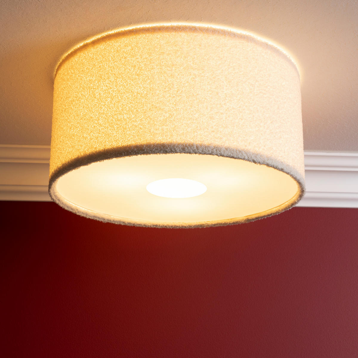 DECKENLEUCHTE Teddystoff 60162/09 - Beige, Metall (45/45/23.1cm) - Brilliant