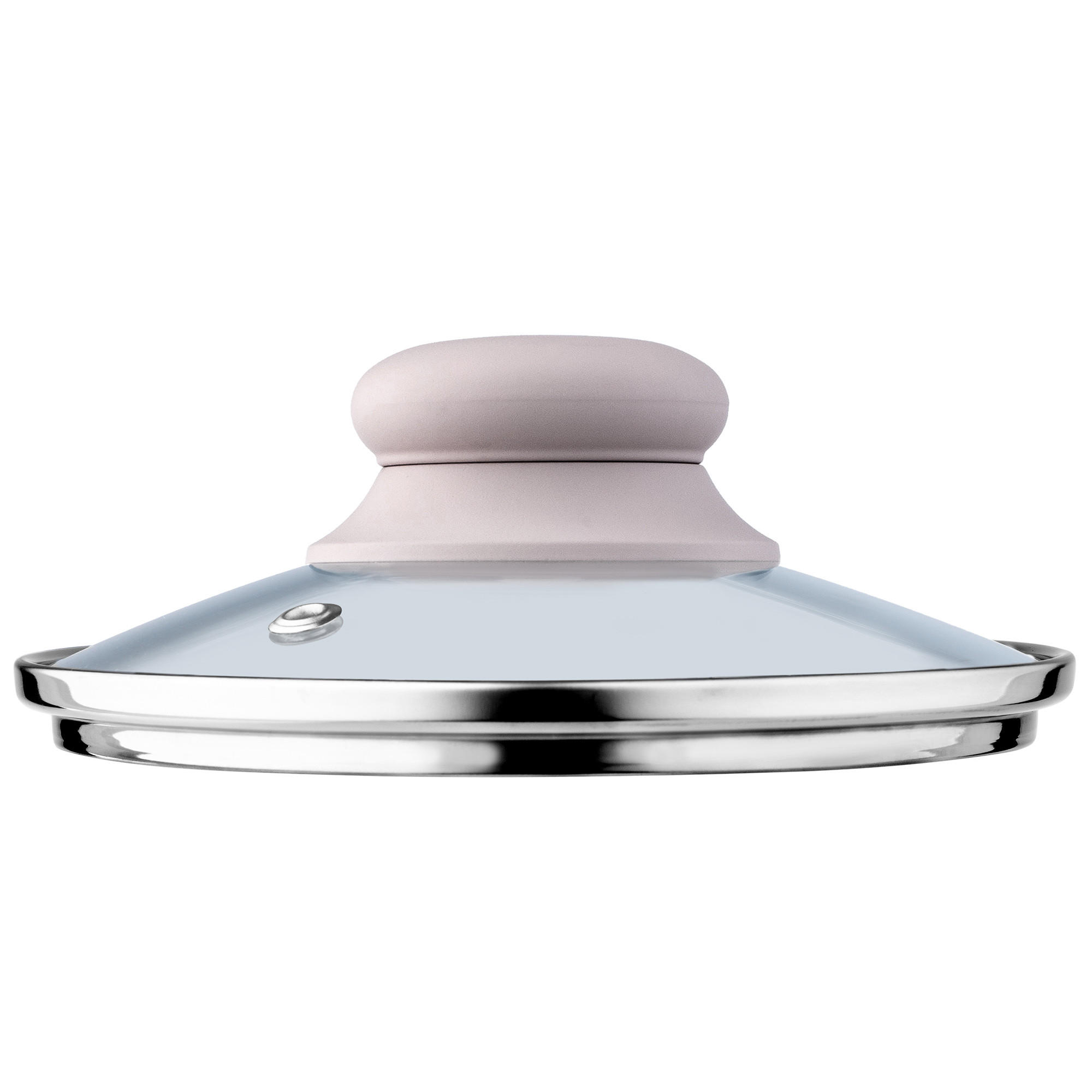 DECKEL mit Beige Silikongriff, 16 cm - Transparent, Glas (16cm) - KADAX