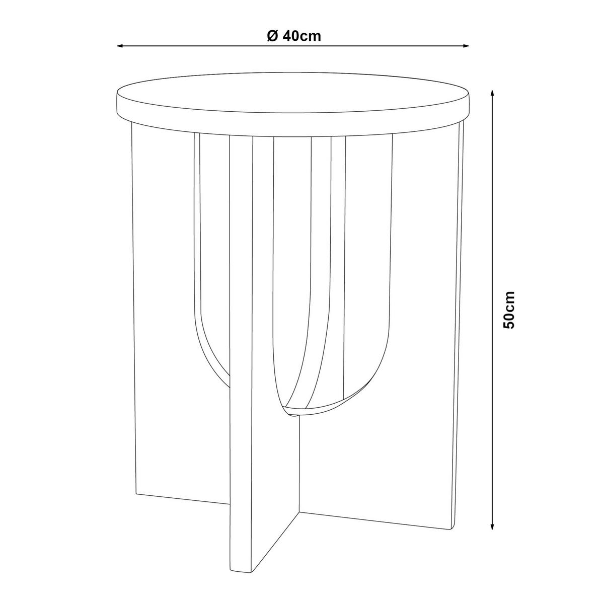 ODKLÁDACÍ STOLEK Kysdajore - bílá, kompozitní dřevo (40/40/50cm) - [en.casa]
