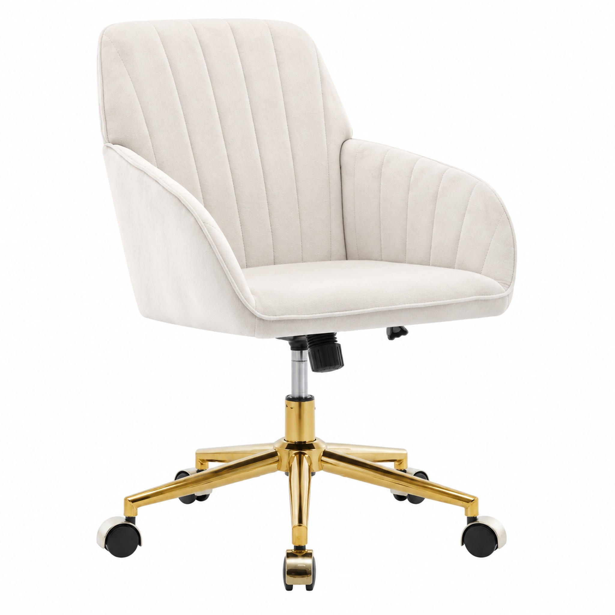 BÜRODREHSTUHL höhenverstellbar Velvet White - Weiß, Metall (60/97/62cm) - Meubliv