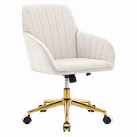 BÜRODREHSTUHL höhenverstellbar Velvet White - Weiß, Metall (60/97/62cm) - Meubliv