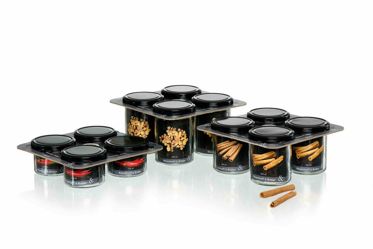 VORRATSGLÄSER-SET Mara transparent 435 ml 4er Set - Transparent, Glas (8.5/11/8.5cm) - Ritzenhoff Breker