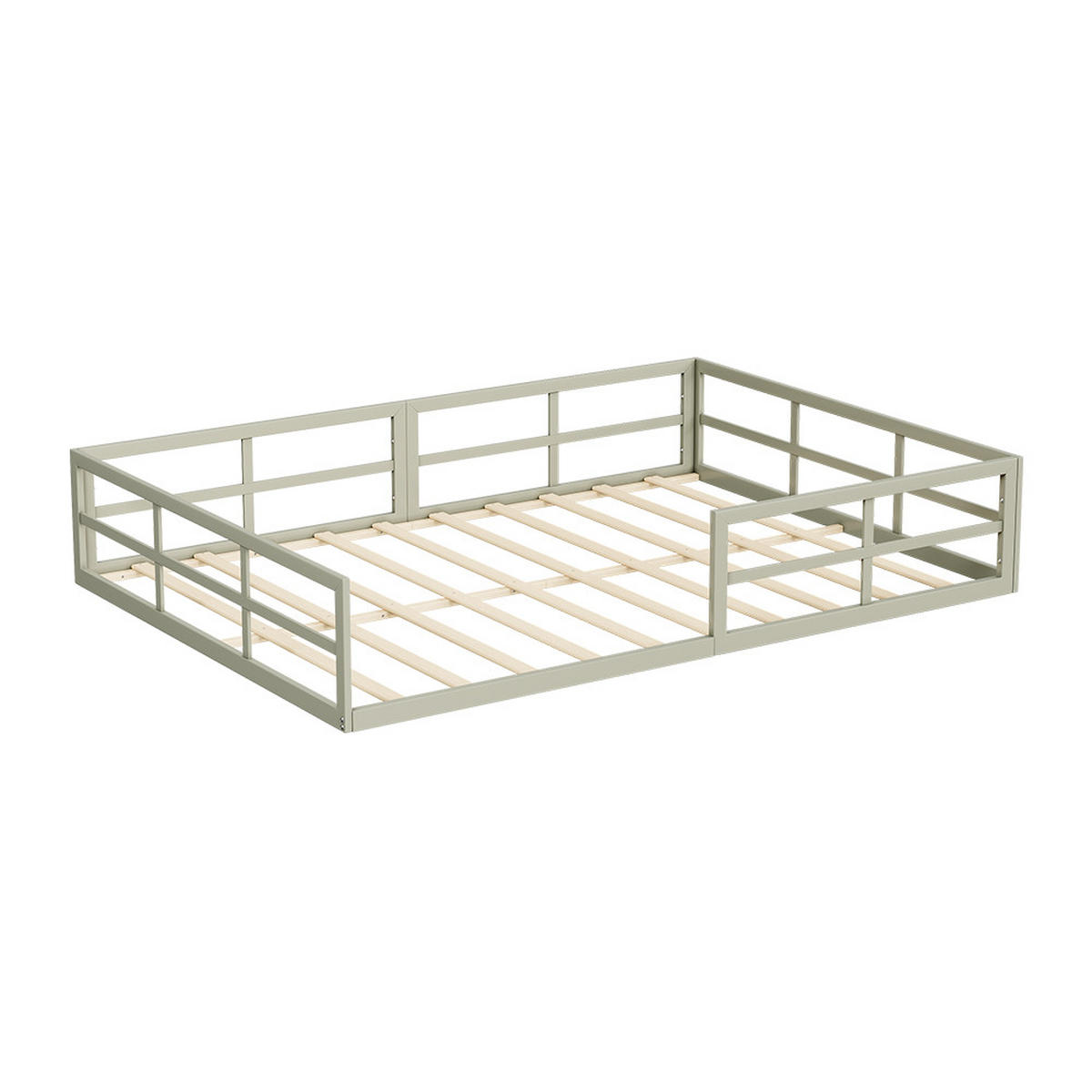 BODENBETT AUS METALL Minno Greige 205 x 145 cm ohne Matratze - Greige, Metall - VitaliSpa