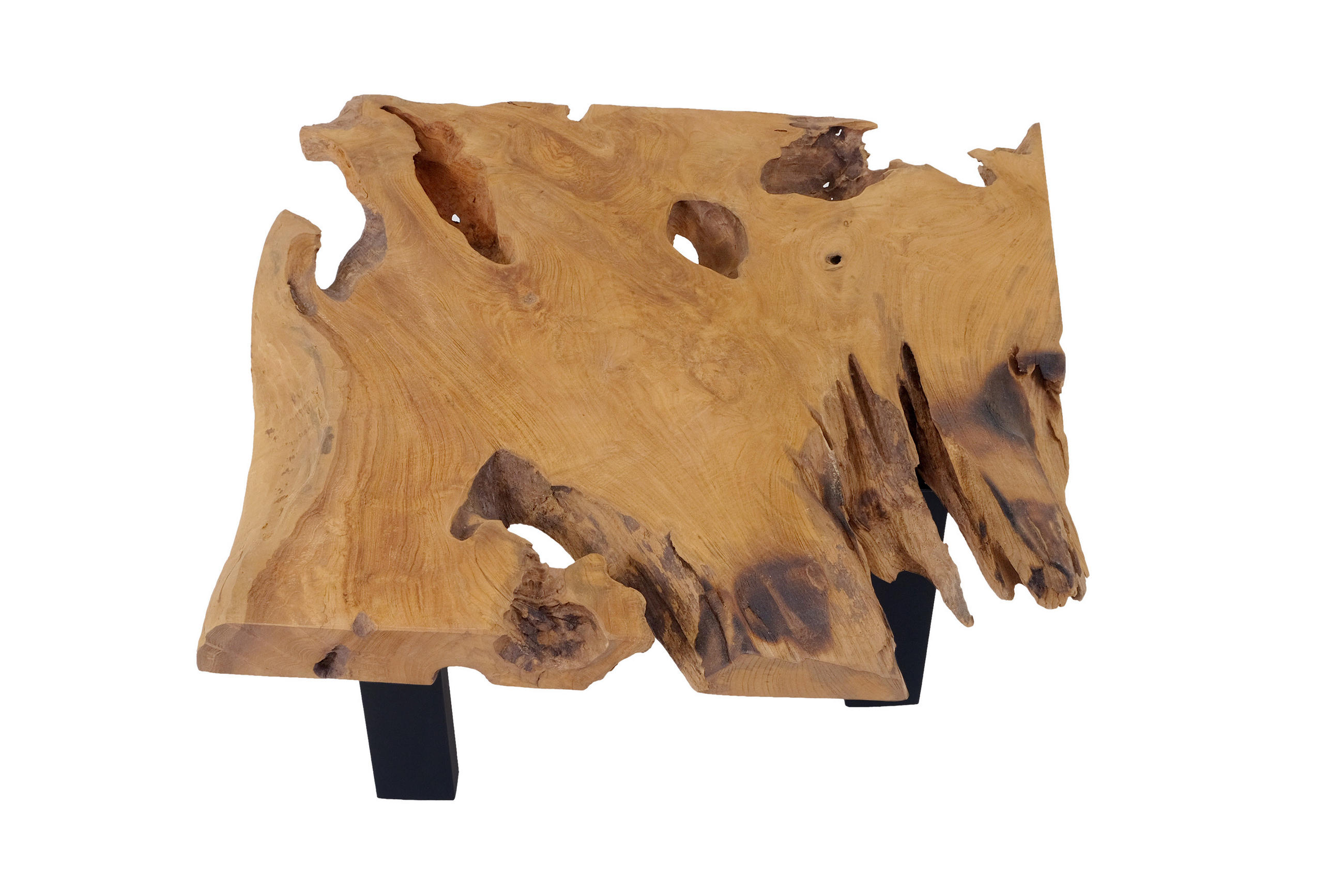 COUCHTISCH IBIZA - Beige/Schwarz, Holz/Metall (80/80/40cm) - SAM