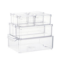 KÜHLSCHRANKBOXEN 7-TLG. mit Deckel Transparent PET - Transparent, Kunststoff (30/9.8/20cm) - Livingandhome