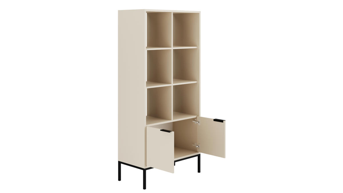 BÜCHERREGAL Austin 40/171,3/80 cm - Beige/Schwarz, Holzwerkstoff (40/171/80cm) - Kocot Kids