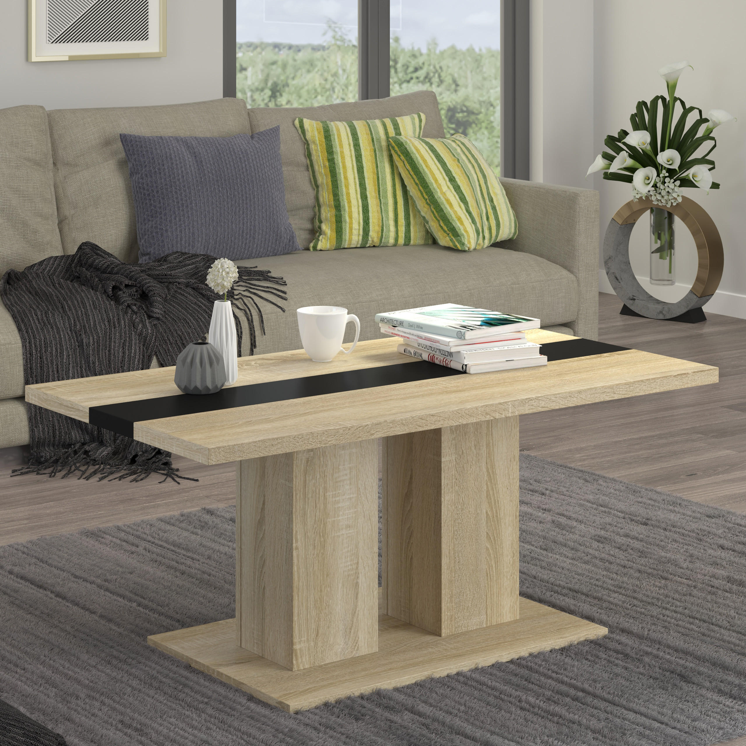 COUCHTISCH CASTELLA 110/52,7/60 cm Sonoma Eiche - Sonoma Eiche, Holzwerkstoff (60/110/52.7cm) - MASSENO