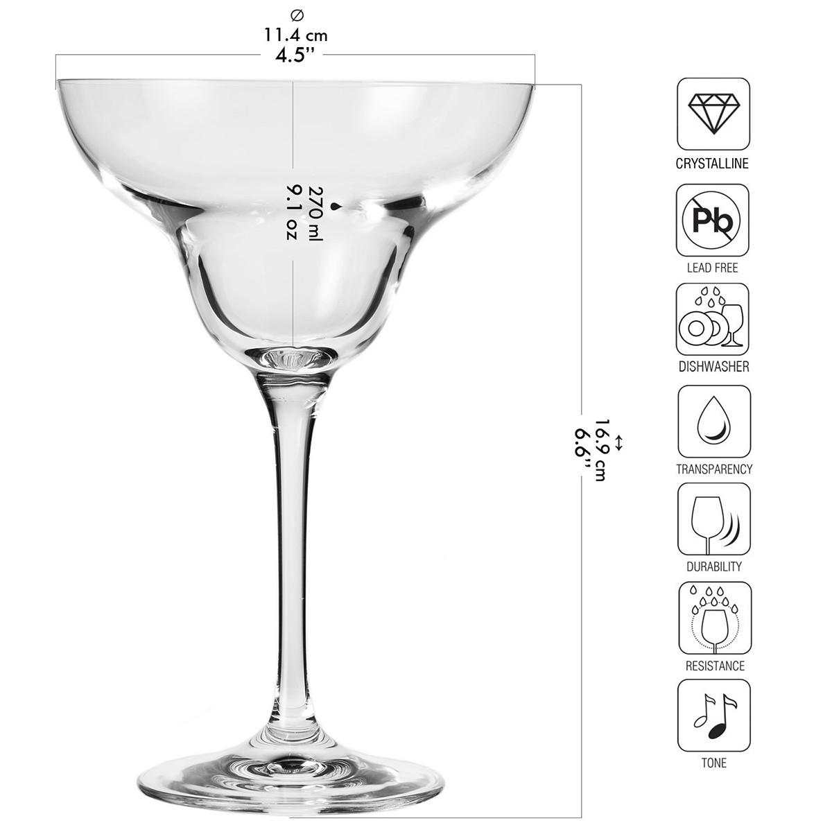 MARGARITA COCKTAILGLÄSER Mixology, 6er-Set, 270 ml - Transparent, Glas (0.27L) - Krosno Glass