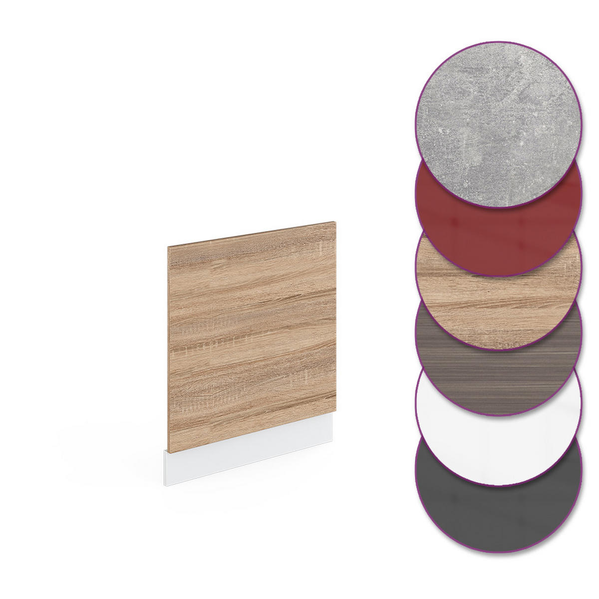 FRONTBLENDE R-Line Sonoma 60 cm ohne AP - Weiß/Sonoma Eiche, Holzwerkstoff (60/57.2/1.6cm) - Vicco