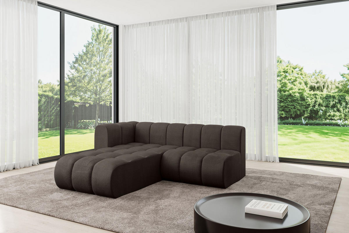 ECKSOFA modulares Sofa Darnel-L1 - 205x177x70 cm Braun - Braun, Holzwerkstoff/Textil (205/177cm) - ALTDECOR