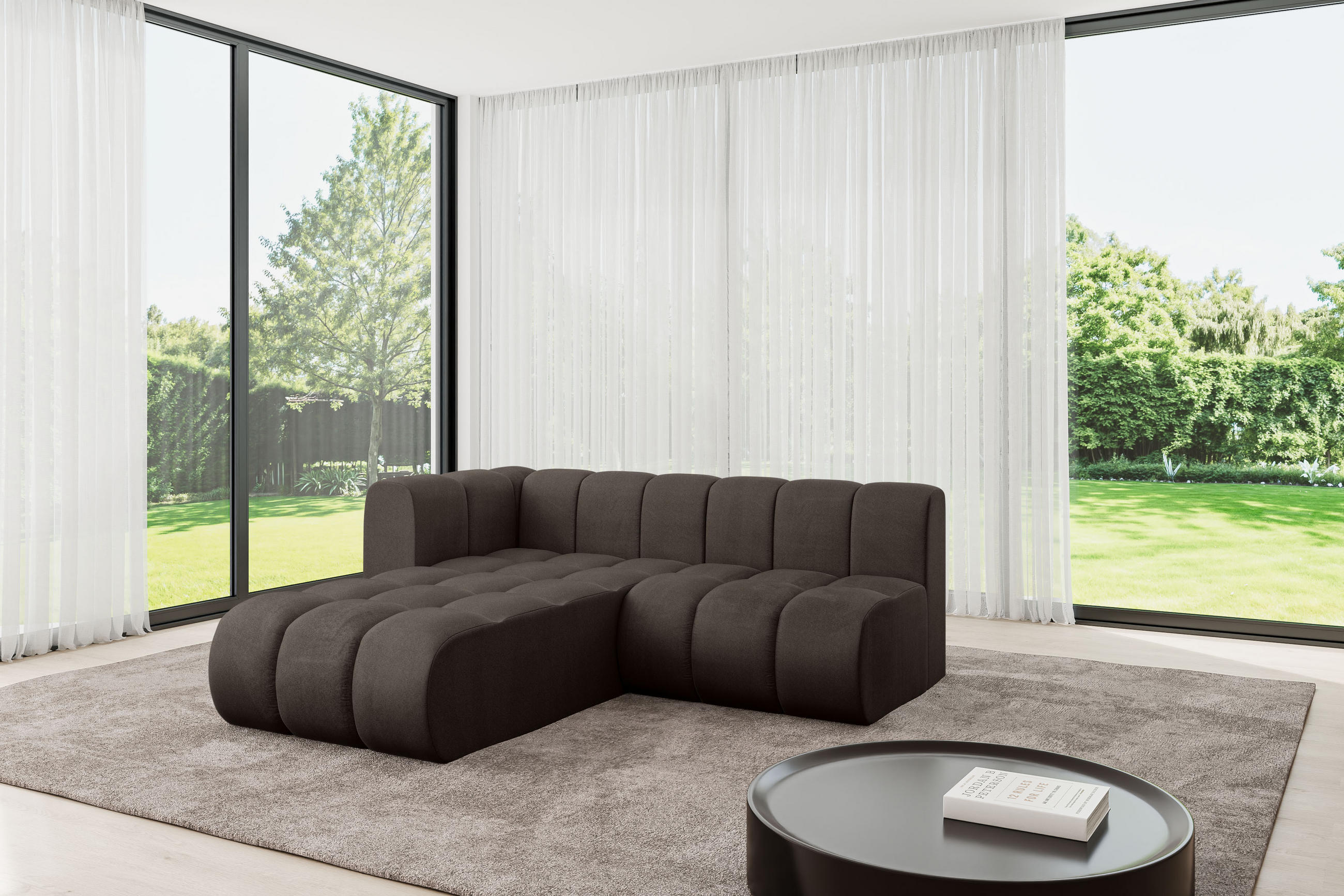 Thumbnail - Altdecor Ecksofa, Braun, Textil, 4-Sitzer, 205x177 cm, Wohnzimmer, Sofas & Couches, Wohnlandschaften, Ecksofas