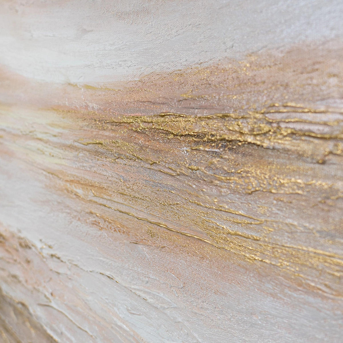 GEMÄLDE Stiller Horizont Schattenfugenrahmen Eichefarben 70x50 cm - Eichefarben, Holz (70/50cm) - YS-art gallery