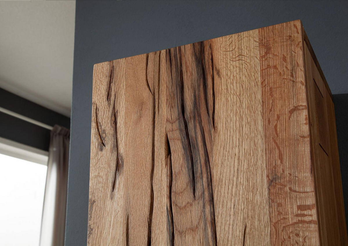 HÄNGESCHRANK Wild-/Zerreiche 33x33x124 natur geölt FRANKFURT #101 - Braun, Holz (33/124/33cm) - Massivmoebel24