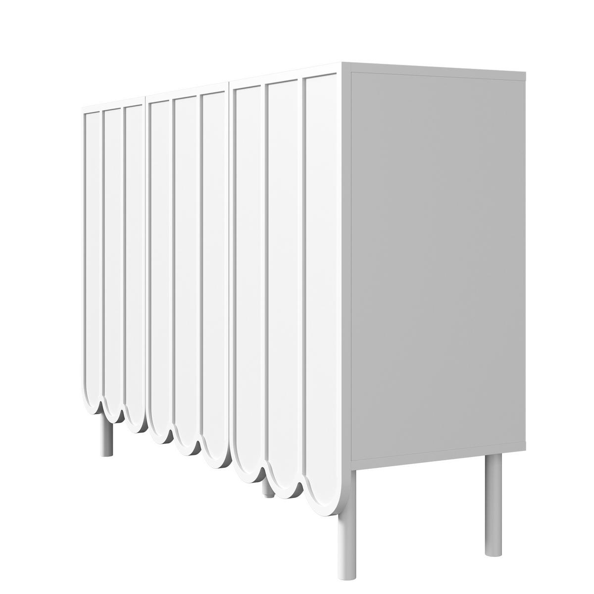 SIDEBOARD 120/35/80 cm in Weiß mit 2 Türen & verstellbaren Böden - Weiß, Holzwerkstoff (120/80/35cm) - BEAOK