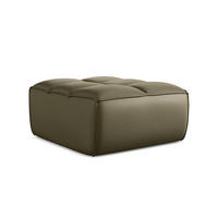 POUF Kunstleder Grün - Schwarz/Olivgrün, Leder/Kunststoff (80/43/93cm) - Makamii