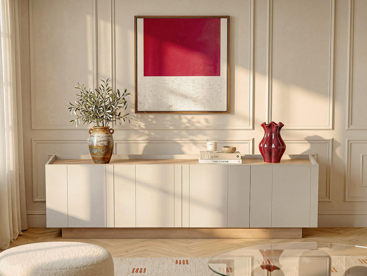 TV-BOARD - 180 cm x 40 cm - holz - beige, naturfarben hell Anarza - Beige/Naturfarben, Holz (180/47/40cm) - Vente-Unique