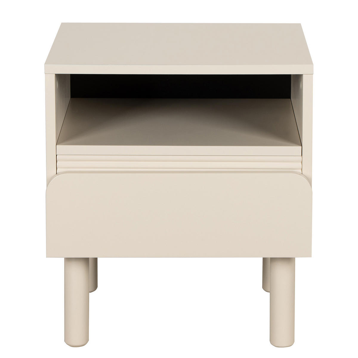 NACHTKOMMODE - Teilmassivholz - Beige, Holzwerkstoff/Metall (48/55/40cm) - home24