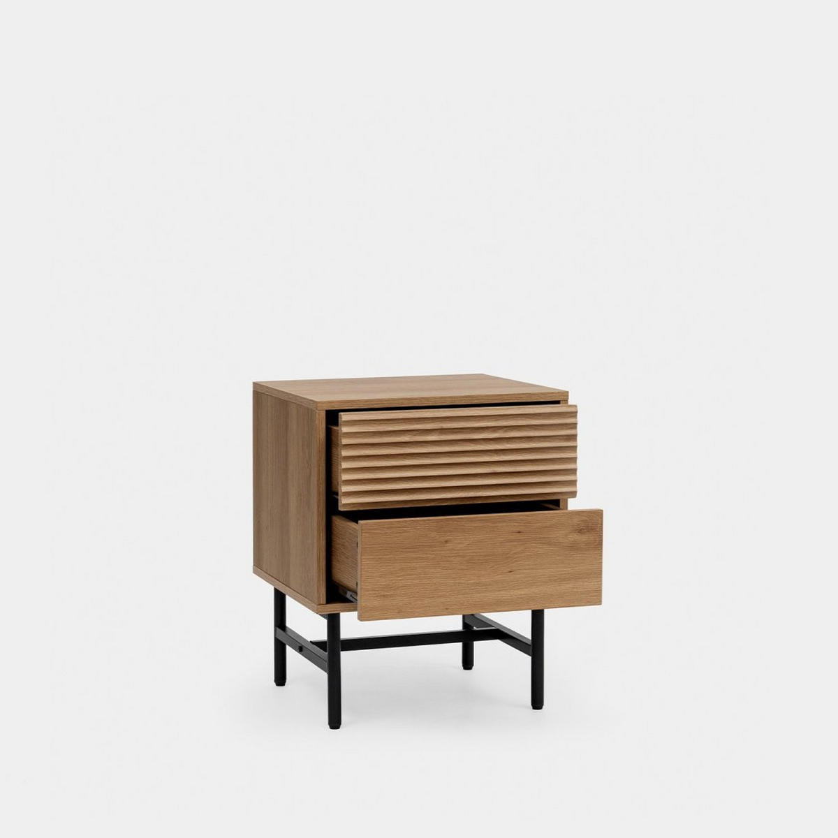 NACHTTISCH 2 SCHUBLADEN Land Natürlich 44 cm x 55 cm 2er-Set - Naturfarben, Holzwerkstoff (44/55/40cm) - Klast Home