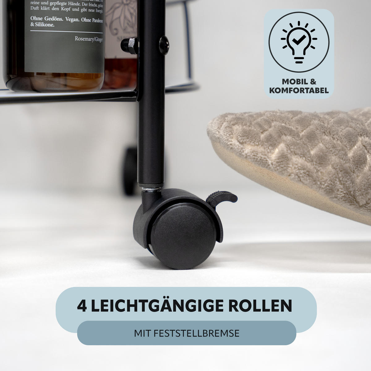 WASCHBECKENUNTERSCHRANK, aus Metall, Schwarz - Schwarz, Metall (57.5/64/44.5cm) - eluno