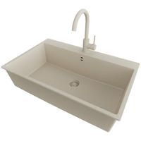 GRANITSPÜLE Riga, 3-er set Alles Beige 78/50 cm, 1 Becken + Küchenarmatur 32/20 cm + Ablauf-Set ab 80er Unterschrank - Beige, Kunststoff (78/20/50cm) - Primagran