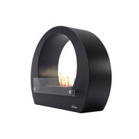 BIOETHANOL-KAMIN Schwarz Bodenmodell inklusive 1.25 L Brennblock - Schwarz, Metall (64/52/18cm) - Purline